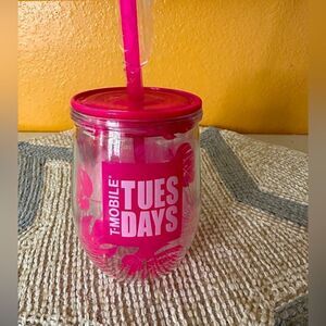 T-Mobile pink tropical tumbler